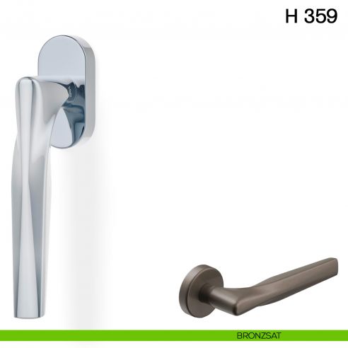 Maniglia per finestra martellina DK H 359 Valli collezione Fusital bronzsat