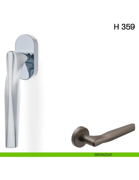 Maniglia per finestra martellina DK H 359 Valli collezione Fusital bronzsat