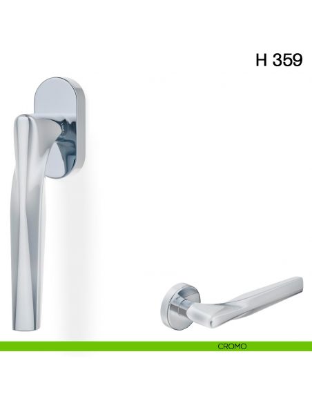 Maniglia per finestra martellina DK H 359 Valli collezione Fusital cromo