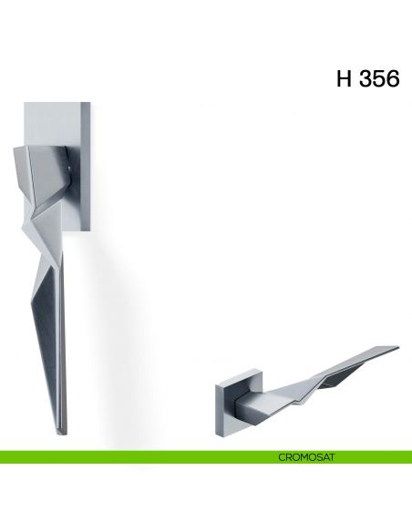 Maniglia per finestra martellina DK H 356 Valli collezione Fusital con rosetta fine cromosat