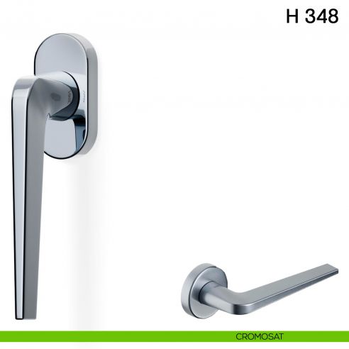 Maniglia per finestra martellina DK H 348 Valli collezione Fusital con rosetta fine cromosat