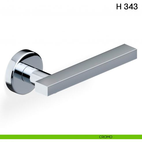 Maniglia per porta H 343 Valli collezione Fusital con rosetta fine cromo