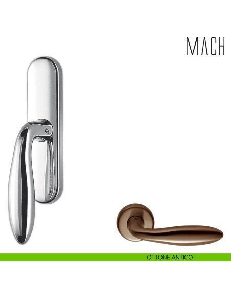 Maniglia per finestra cremonese Mach Colombo Design ottone antico