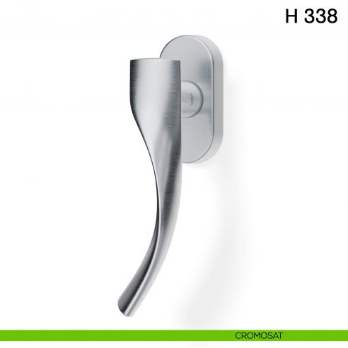 Maniglia per finestra martellina DK H 338 Valli collezione Fusital con rosetta fine cromosat