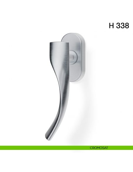 Maniglia per finestra martellina DK H 338 Valli collezione Fusital con rosetta fine cromosat