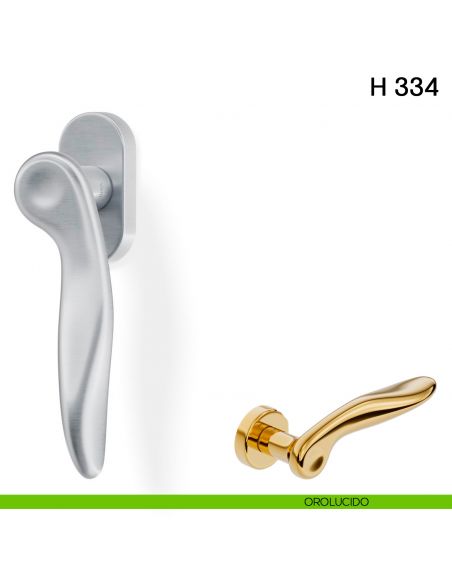 Maniglia per finestra martellina DK H 334 Valli collezione Fusital orolucido