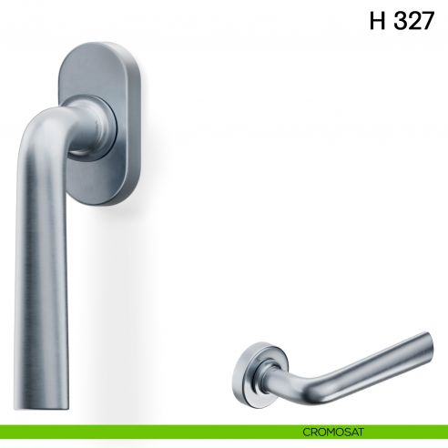 Maniglia per finestra martellina DK H 327 Valli collezione Fusital con rosetta fine cromosat