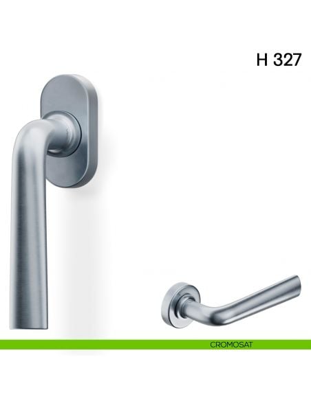 Maniglia per finestra martellina DK H 327 Valli collezione Fusital con rosetta fine cromosat