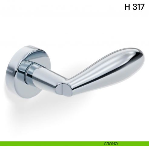 Maniglia per porta H 317 Valli collezione Fusital con rosetta fine cromo