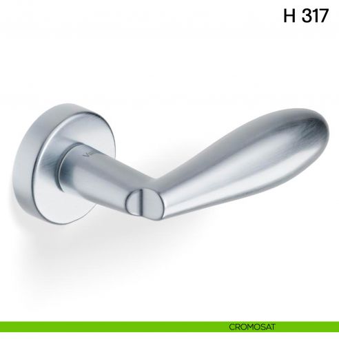Maniglia per porta H 317 Valli collezione Fusital con rosetta fine cromosat