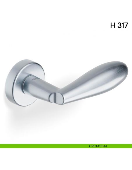Maniglia per porta H 317 Valli collezione Fusital con rosetta fine cromosat