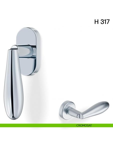 Maniglia per finestra martellina DK H 317 Valli collezione Fusital cromosat