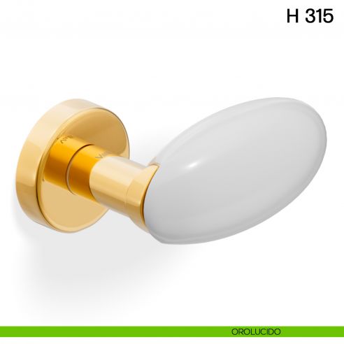 Maniglia per porta H 315 Valli collezione Fusital con rosetta fine orolucido
