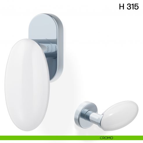 Maniglia per finestra martellina DK H 315 Valli collezione Fusital cromo