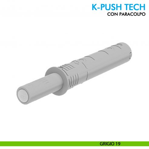 Cricchetto K-Push Tech Ferramenta Livenza con paracolpo 37 mm versione strong - grigio 19