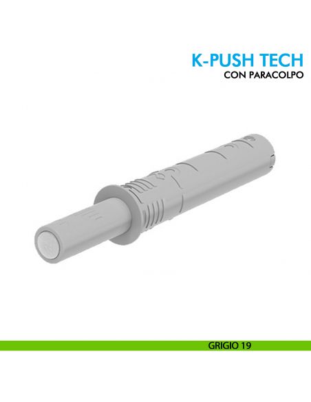 Cricchetto K-Push Tech Ferramenta Livenza con paracolpo 37 mm versione strong - grigio 19