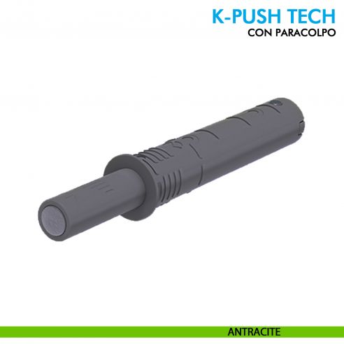 Cricchetto K-Push Tech Ferramenta Livenza con paracolpo 37 mm versione strong - antracite