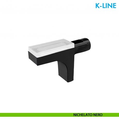 Reggipiano per vetro Ferramenta Livenza K-Line con perno diametro 5 mm e inserto in gomma neutra - nichelato lucido