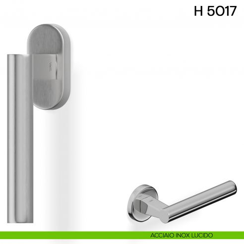 Maniglia per finestra martellina DK H 5017 Valli collezione Fusital acciaio inox lucido