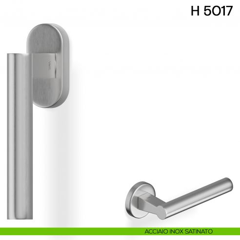 Maniglia per finestra martellina DK H 5017 Valli collezione Fusital acciaio inox satinato