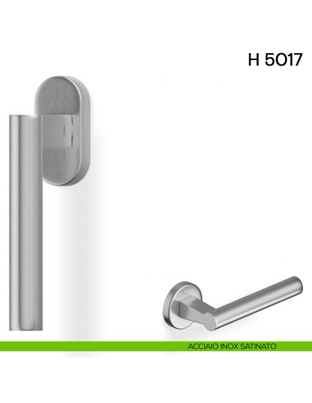 Maniglia per finestra martellina DK H 5017 Valli collezione Fusital acciaio inox satinato
