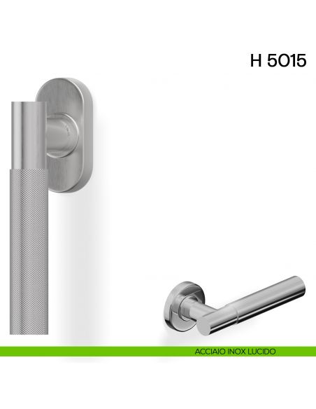 Maniglia per finestra martellina DK H 5015 Valli collezione Fusital acciaio inox lucido