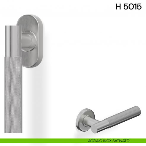 Maniglia per finestra martellina DK H 5015 Valli collezione Fusital acciaio inox satinato