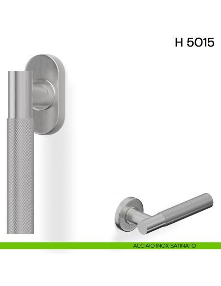 Maniglia per finestra martellina DK H 5015 Valli collezione Fusital acciaio inox satinato