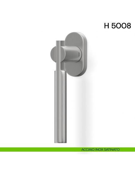 Maniglia per finestra martellina DK H 5008 Valli collezione Fusital acciaio inox satinato