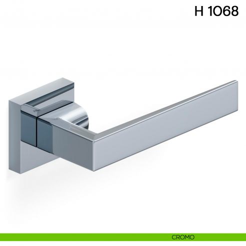 Maniglia per porta H 1068 Valli collezione Fusital con rosetta fine cromo