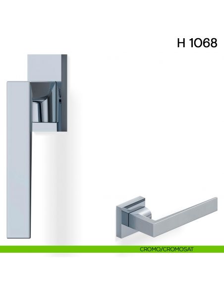 Maniglia per finestra martellina DK H 1068 Valli collezione con rosetta fine cromo - cromosat