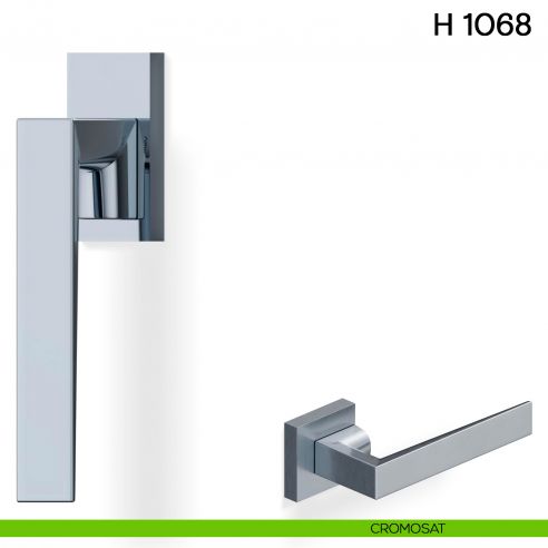 Maniglia per finestra martellina DK H 1068 Valli collezione con rosetta fine cromosat