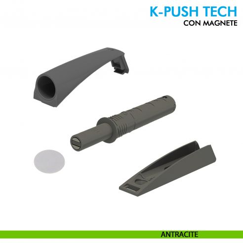 Premi e apri magnetico K-Push Tech Ferramenta Livenza da applicare contropiastra con biadesivo - antracite