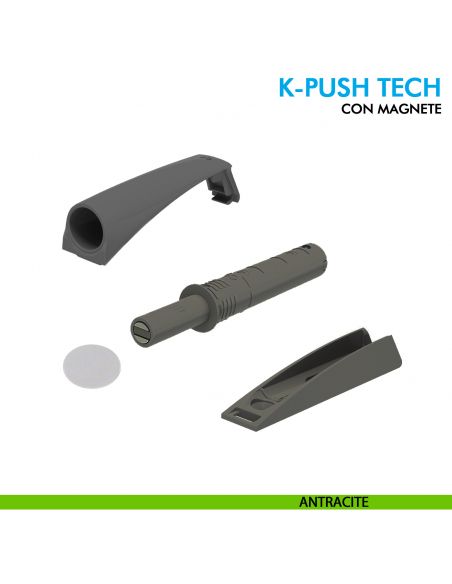 Premi e apri magnetico K-Push Tech Ferramenta Livenza da applicare contropiastra con biadesivo - antracite