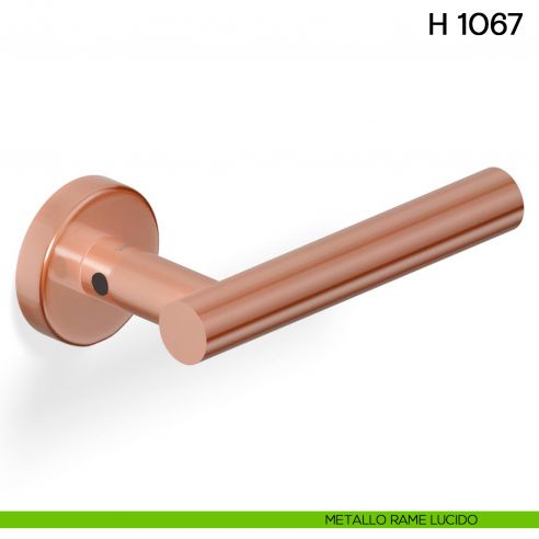 Maniglia per porta H 1067 Valli collezione Fusital metallo rame lucido