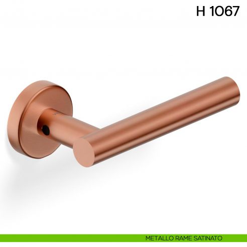 Maniglia per porta H 1067 Valli collezione Fusital metallo rame satinato