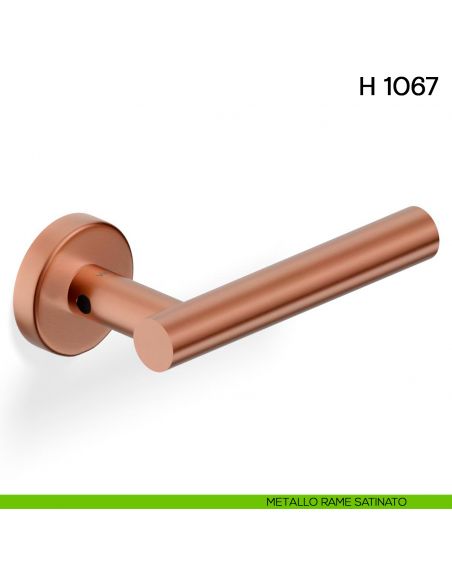Maniglia per porta H 1067 Valli collezione Fusital metallo rame satinato