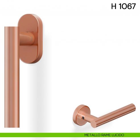 Maniglia per finestra martellina DK H 1067 Valli collezione Fusital metallo rame lucido
