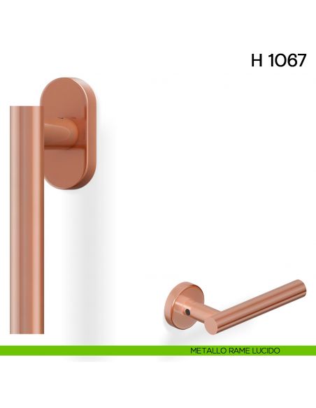 Maniglia per finestra martellina DK H 1067 Valli collezione Fusital metallo rame lucido