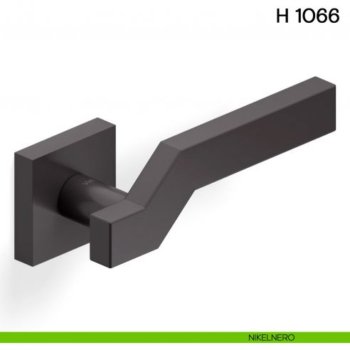 Maniglia per porta H 1066 Valli collezione Fusital con rosetta fine nikelnero