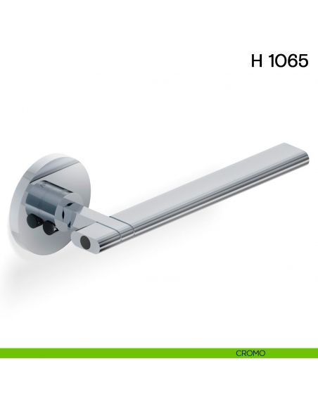 Maniglia per porta H 1065 Valli collezione Lab con rosetta fine cromo