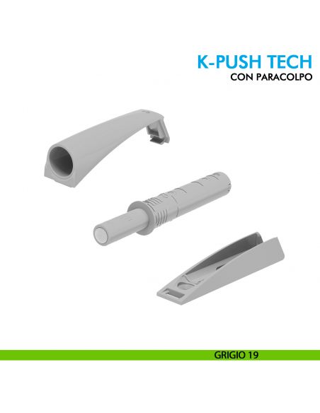 Premi e apri con paracolpo K-Push Tech Ferramenta Livenza da applicare - grigio 19