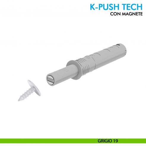 Cricchetto premi apri magnetico K-Push Tech Ferramenta Livenza a incasso incontro con foro diametro 3 mm