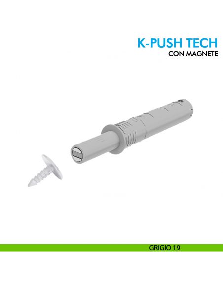 Cricchetto premi apri magnetico K-Push Tech Ferramenta Livenza a incasso incontro con foro diametro 3 mm