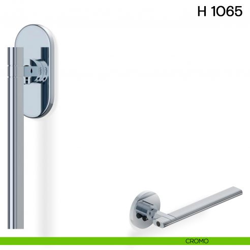 Maniglia per finestra martellina DK H 1065 Valli collezione Lab con rosetta fine cromo
