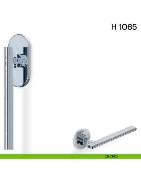 Maniglia per finestra martellina DK H 1065 Valli collezione Lab con rosetta fine cromo