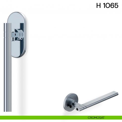 Maniglia per finestra martellina DK H 1065 Valli collezione Lab con rosetta fine cromosat
