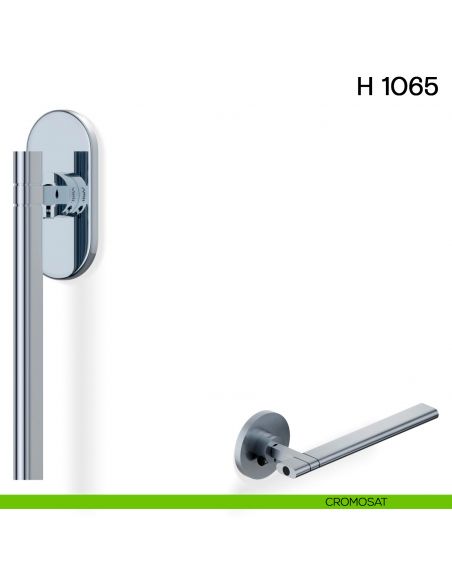 Maniglia per finestra martellina DK H 1065 Valli collezione Lab con rosetta fine cromosat