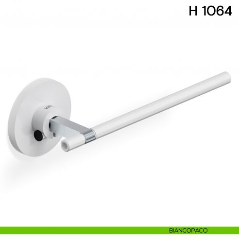 Maniglia per porta H 1064 Valli collezione Lab con rosetta fine biancopaco