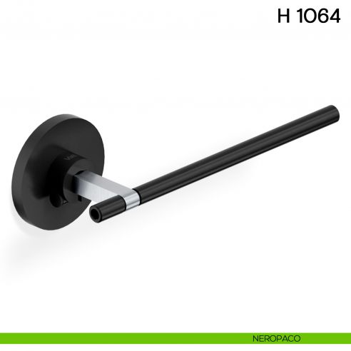 Maniglia per porta H 1064 Valli collezione Lab con rosetta fine neropaco